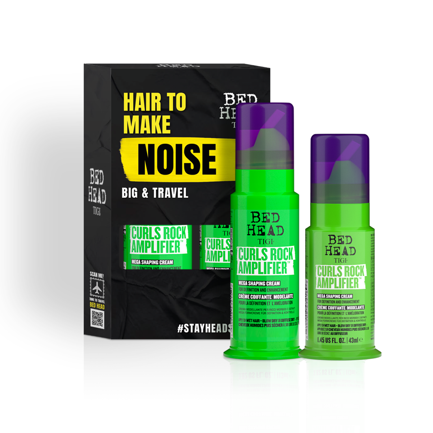 KIT Curl Rock Amplifier Big & Travel - crema rizos