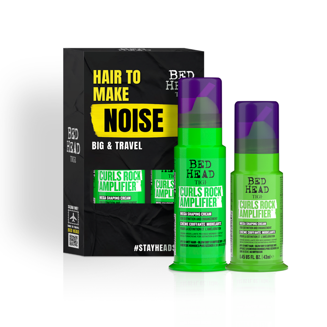 KIT Curl Rock Amplifier Big & Travel - crema rizos