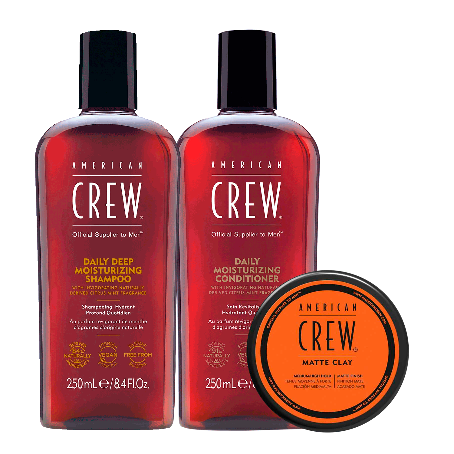Set Shampoo, acondicionador y Matte Clay