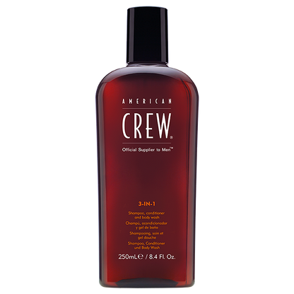 3 in 1 American Crew - shampoo, acondicionador y body wash 250ml